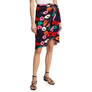 {Milly} Liza Wrap Poppy Print Skirt